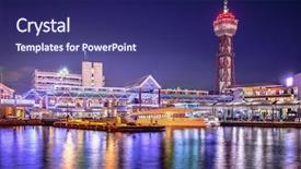  Presentation with washington dc city skyline - Cool new presentation with bayside - fukuoka japan city skyline backdrop and a navy blue colored foreground