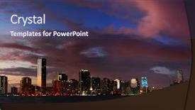  Presentation with miami - Audience pleasing theme consisting of bayside - miami nights - miami skyline backdrop and a ocean colored foreground