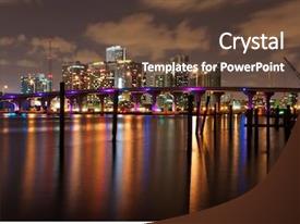 Miami Backgroundpowerpoint Bayside Night View Of The Miami PPT template 82 | CrystalGraphics