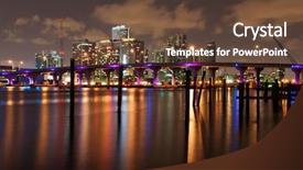  Presentation with miami - Beautiful theme featuring bayside - night view of the miami backdrop and a tawny brown colored foreground