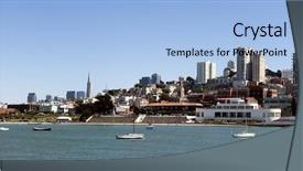  Presentation with maritime - Beautiful PPT theme featuring bayside - san francisco maritime museum backdrop and a light blue colored foreground
