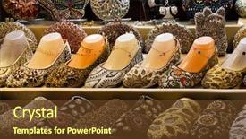  Presentation with eastern - Beautiful presentation theme featuring indian bazaar - women's summer shoes backdrop and a tawny brown colored foreground