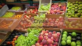  Presentation with fruits - Beautiful PPT layouts featuring bazar - fruits backdrop and a red colored foreground