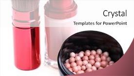  Presentation with powder - Audience pleasing slide deck consisting of bb cream - composition with concealer powder balls backdrop and a white colored foreground