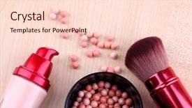  Presentation with brush - Cool new PPT layouts with bb cream - composition with concealer powder balls backdrop and a lemonade colored foreground