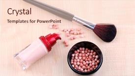  Presentation with christmas balls disco ball - Colorful PPT theme enhanced with bb cream - composition with concealer powder balls backdrop and a lemonade colored foreground