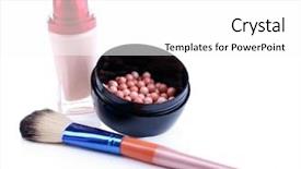  Presentation with powder - Beautiful theme featuring bb cream - composition with concealer powder balls backdrop and a white colored foreground