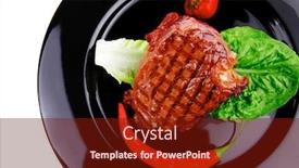  Presentation with bbq - Slides with bbq-beef-pork-steak-garnished background and a tawny brown colored foreground