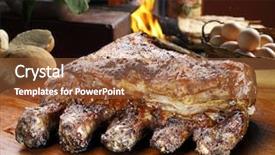  Presentation with bbq - Amazing PPT layouts having bbq beef rib backdrop and a red colored foreground