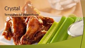  Presentation with ranch - Cool new presentation theme with bbq buffalo wings with celery backdrop and a coral colored foreground