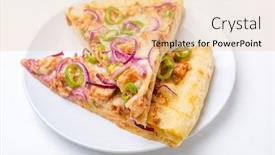  Presentation with bbq chicken - Slide set enhanced with bbq chicken pizza background and a lemonade colored foreground
