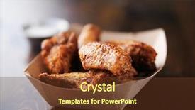  Presentation with bbq chicken - Amazing PPT theme having bbq chicken wings in paper tray shot with selective focus backdrop and a tawny brown colored foreground