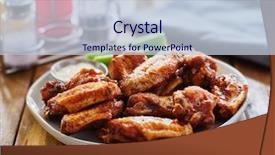  Presentation with bbq chicken - Beautiful presentation design featuring bbq chicken wings with ranch backdrop and a lemonade colored foreground