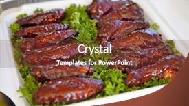  Presentation with bbq chicken - Amazing presentation theme having bbq chicken wings on a bed of parsley backdrop and a tawny brown colored foreground
