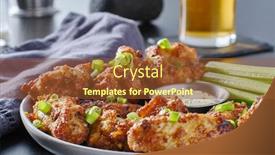  Presentation with bbq chicken - Beautiful presentation featuring bbq-garlic-fried-chicken-wings backdrop and a tawny brown colored foreground