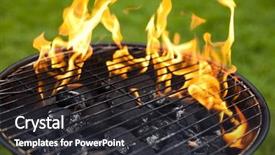  Presentation with grilling - Cool new slides with bbq grill - fire hot grilling backdrop and a dark gray colored foreground