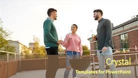  Presentation with alcoholic - Amazing slide set having leisure and people concept - happy friends with bbq grill and non alcoholic drinks having barbecue party on rooftop backdrop and a tawny brown colored foreground