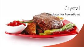  Presentation with bbq - Beautiful PPT theme featuring bbq-meat-with-spices backdrop and a white colored foreground