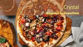  Presentation with bbq - Beautiful slides featuring bbq-pizza-with-onions backdrop and a red colored foreground