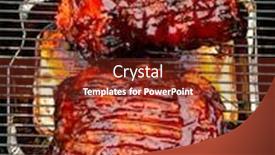  Presentation with bbq - Slides consisting of bbq-smoked-pork-butts background and a tawny brown colored foreground