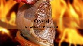  Presentation with bbq - Colorful slide set enhanced with bbq steak backdrop and a red colored foreground