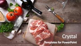  Presentation with spices - Colorful theme enhanced with bbq wine - marbled beef steak and spices backdrop and a  colored foreground