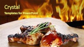  Presentation with bbq - PPT theme with bbq background and a tawny brown colored foreground