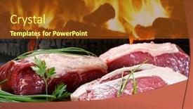  Presentation with bbq - Presentation design enhanced with bbq background and a tawny brown colored foreground