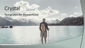  Presentation with british columbia canada - Presentation theme enhanced with bc - hike to turquoise waters background and a light gray colored foreground