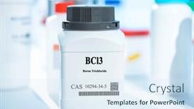  Presentation with packaging - PPT theme with bcl3-boron-trichloride-cas-10294 background and a sky blue colored foreground