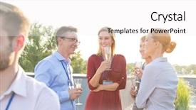  Presentation with group - PPT theme having be a party a convention background and a white colored foreground