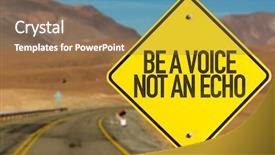  Presentation with lonely desert road - Beautiful PPT theme featuring be a voice not backdrop and a violet colored foreground