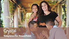  Presentation with mom daughter - PPT layouts having be-again and her young background and a coral colored foreground