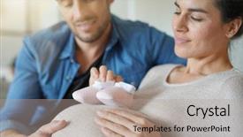  Presentation with mother baby - Beautiful PPT theme featuring be at home expecting baby backdrop and a  colored foreground