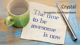  Presentation with awesome - PPT theme enhanced with be awesome is now background and a soft green colored foreground