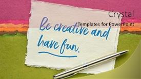  Presentation with khadi paper - Audience pleasing PPT theme consisting of be-creative-and-have-fun backdrop and a coral colored foreground