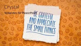  Presentation with positive mindset - Slide set enhanced with be-grateful-and-appreciate background and a gold colored foreground