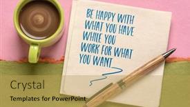  Presentation with personal development - Presentation theme featuring be-happy background and a yellow colored foreground