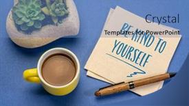  Presentation with self care - PPT layouts consisting of be-kind-to-yourself-inspirational background and a teal colored foreground