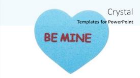  Presentation with white sheet - PPT theme featuring be-mine-text-on-blue background and a arctic colored foreground