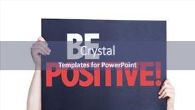  Presentation with energy - Colorful slide set enhanced with be positive card isolated backdrop and a ocean colored foreground