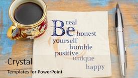  Presentation with unique purple - Slide deck featuring be real honest humble positive background and a  colored foreground