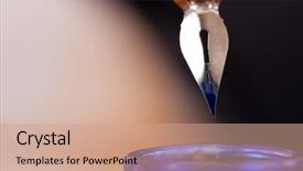  Presentation with pen - Audience pleasing theme consisting of be seen dipping a pen backdrop and a coral colored foreground