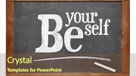  Presentation with slate - Beautiful PPT theme featuring be yourself sign - motto backdrop and a tawny brown colored foreground