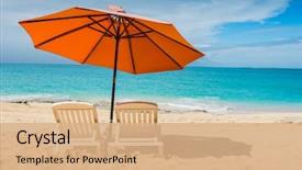  Presentation with caribbean - Slide set enhanced with beach - beautiful st martin caribbean ocean background and a coral colored foreground