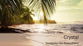  Presentation with costa rica - Slides having beach - beautiful tropical pacific ocean coast background and a lemonade colored foreground