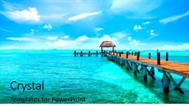  Presentation with cancun - Slide set consisting of beach - exotic paradise travel tourism background and a teal colored foreground