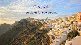  Presentation with merger sunset - PPT layouts with city beach - santorini island sunset fira background and a  colored foreground