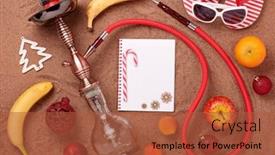  Presentation with shisha - Cool new PPT theme with hookah shisha fruit blank sheet backdrop and a red colored foreground
