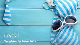  Presentation with wooden board for oktoberfest - Cool new PPT layouts with beach accessories on wooden board backdrop and a  colored foreground